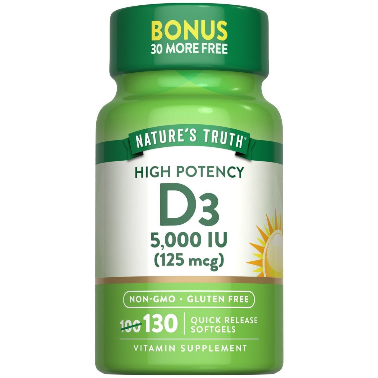 ویتامین D-5000 نیچرز تروث 130 عددی