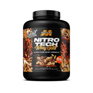 پروتئین وی نیتروتک گلد  لیمیتد  ماسل تک طرح جدید 2.2 کیلوگرم- کره بادم زمینی